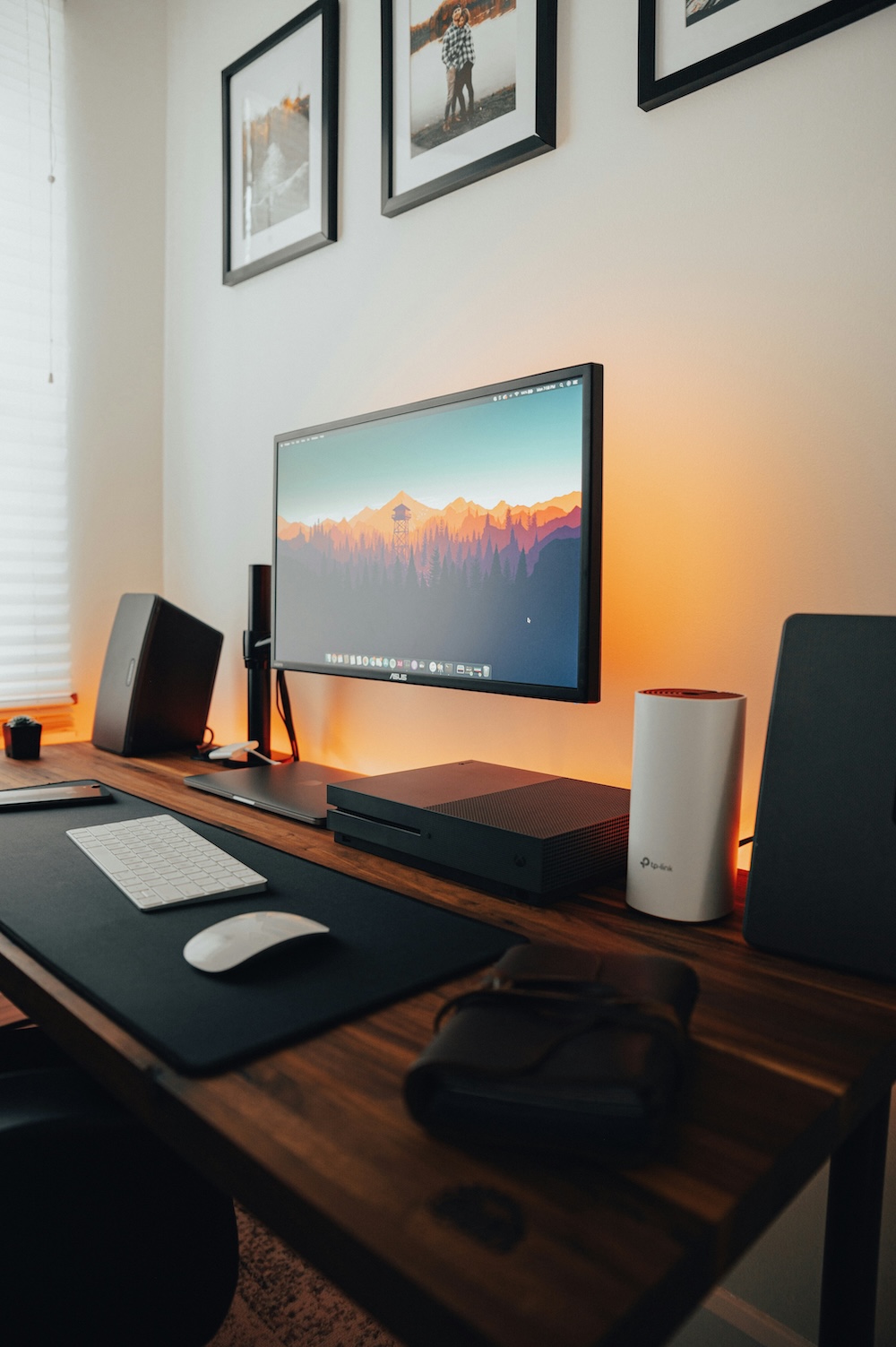 Person working at a computer desk